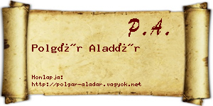 Polgár Aladár névjegykártya